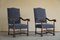 Antique 19th Century Danish Baroque Carved High Back Armchairs, Set of 2, Image 14