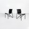 Moderne italienische Mid-Century Stühle aus schwarzem Metall, 1980er, 2er Set 1