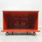 Italian Modern Red Lacquered Wooden Bedside Table attributed to Takahama for Gavina, 1970s 9