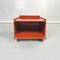 Italian Modern Red Lacquered Wooden Bedside Table attributed to Takahama for Gavina, 1970s 2
