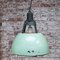 Lámpara colgante industrial vintage esmaltada en verde, Imagen 4