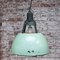 Vintage Industrial Green Enamel Pendant Light, Image 4