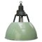 Lámpara colgante industrial vintage esmaltada en verde, Imagen 1