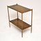 Vintage French Brass & Leather Side Table, 1930s, Image 3