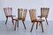 French Modern Tripod Dining Chairs in Oak with Fan Shaped Back, 1950s, Set of 4, Image 2