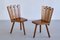 French Modern Tripod Dining Chairs in Oak with Fan Shaped Back, 1950s, Set of 4, Image 4