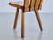 French Modern Tripod Dining Chairs in Oak with Fan Shaped Back, 1950s, Set of 4 9