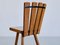 French Modern Tripod Dining Chairs in Oak with Fan Shaped Back, 1950s, Set of 4 8
