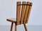 French Modern Tripod Dining Chairs in Oak with Fan Shaped Back, 1950s, Set of 4, Image 8