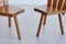 French Modern Tripod Dining Chairs in Oak with Fan Shaped Back, 1950s, Set of 4 7