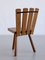 French Modern Tripod Dining Chairs in Oak with Fan Shaped Back, 1950s, Set of 4 10