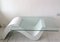 Large Vintage Postmodern Wave Coffee Table in Textured Plaster & Glass, USA, 1980s 2