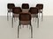 Mid-Century Italian Plywood Nutwood Chairs from Velca Legnano, 1960s, Set of 6 9