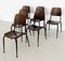 Mid-Century Italian Plywood Nutwood Chairs from Velca Legnano, 1960s, Set of 6 16