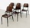 Mid-Century Italian Plywood Nutwood Chairs from Velca Legnano, 1960s, Set of 6, Image 16