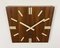 Vintage Brown Wooden Wall Clock from Pragotron, 1980s 5
