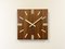 Vintage Brown Wooden Wall Clock from Pragotron, 1980s 2