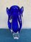 Vase Vintage en Verre Bleu, 1960s 1