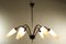 Vintage Brass & Glass 6-Light Chandelier, 1960s, Image 12