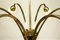 Vintage Brass & Glass 6-Light Chandelier, 1960s, Image 7