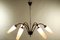 Vintage Brass & Glass 6-Light Chandelier, 1960s 11