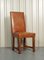 Vintage Brown Oak and Leather Halo Soho Dining Chairs, Set of 6 6
