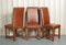 Vintage Brown Oak and Leather Halo Soho Dining Chairs, Set of 6 5