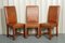 Vintage Brown Oak and Leather Halo Soho Dining Chairs, Set of 6 2