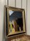 Vintage Italian Gilded Gold and Black Lacquered Square Wall Mirror, Image 2