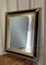 Vintage Italian Gilded Gold and Black Lacquered Square Wall Mirror 3