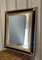 Vintage Italian Gilded Gold and Black Lacquered Square Wall Mirror, Image 3