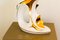 Italian Heron Figure in White and Gold Lacquered Ceramic from Ahury, 1970s 10