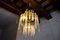 Curved Glass Cascading Chandelier by Paolo Venini, Italy, 1970s, Set of 2 3