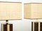 Italian Goatskin, Brass and Rattan Table Lamps from Aldo Tura, 1970s, Set of 2 7