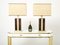 Italian Goatskin, Brass and Rattan Table Lamps from Aldo Tura, 1970s, Set of 2, Image 3
