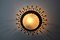Brutalistische Sonnenlampe aus Opalglas & Blattgold, Italien, 1960er 3