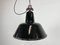 Industrial Black Enamel Factory Ceiling Lamp with Cast Iron Top, 1950s 1