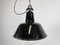 Industrial Black Enamel Factory Ceiling Lamp with Cast Iron Top, 1950s, Image 1