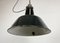 Industrielle schwarz emaillierte Fabrik-Deckenlampe mit Gusseisenplatte, 1950er 7