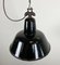 Industrial Black Enamel Factory Ceiling Lamp with Cast Iron Top, 1950s 6