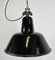 Industrial Black Enamel Factory Ceiling Lamp with Cast Iron Top, 1950s 3