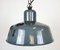 Lámpara colgante industrial esmaltada en gris de Siemens, años 50, Imagen 2