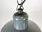 Lámpara colgante industrial esmaltada en gris de Siemens, años 50, Imagen 7