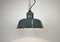 Lámpara colgante industrial esmaltada en gris de Siemens, años 50, Imagen 10
