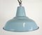 Industrial Light Blue Factory Pendant Lamp, 1970s 2