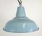 Lámpara colgante de fábrica industrial en azul claro, años 70, Imagen 2