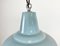 Lámpara colgante de fábrica industrial en azul claro, años 70, Imagen 3