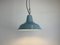 Lámpara colgante de fábrica industrial en azul claro, años 70, Imagen 11