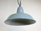 Lámpara colgante de fábrica industrial en azul claro, años 70, Imagen 7