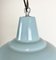 Lámpara colgante de fábrica industrial en azul claro, años 70, Imagen 9